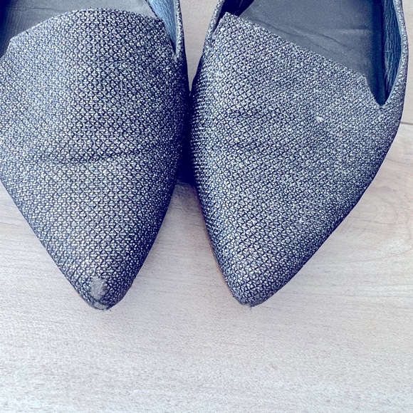 STUART WEITZMAN - fabric grey silver pointy flat ballet shoes  size 9.5 - Picture 8 of 15